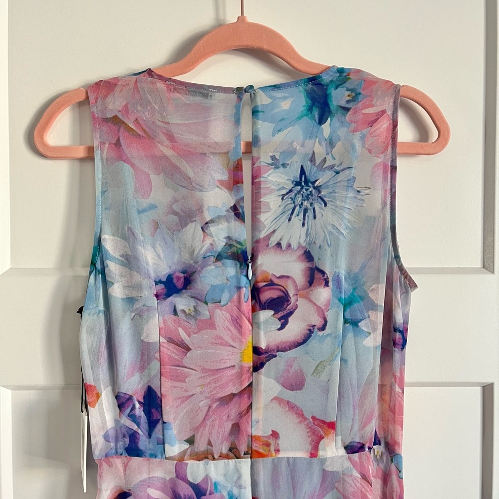NWT Calvin Klein Floral Watercolor Sleeveless Dress Size 6 - Picture 8 of 13